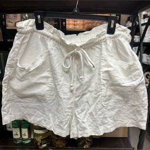 White beachy style Target shorts with a tie in front!